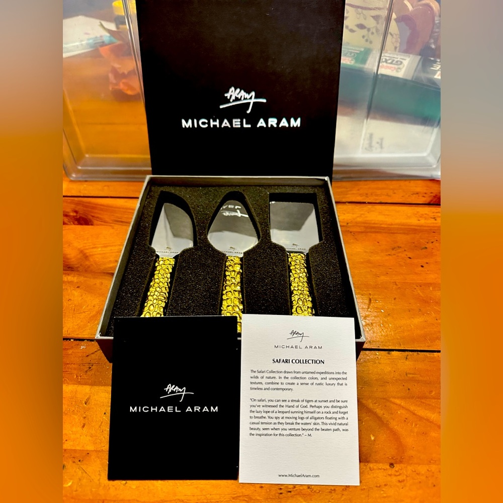 Original Michael Aram Safari Cheese Knife Set 3 Piece